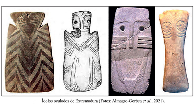 Diferentes tipos de ídolos oculados y sus representaciones en arte mueble